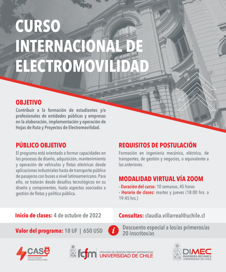 Curso Internacional Electromovilidad| Inicio de clases: 4 de octubre