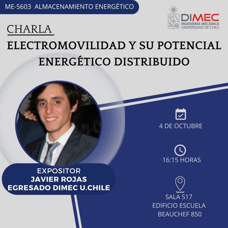 4 de octubre, 16:15 horas |Charla “Electromovilidad y su potencial como recurso energético distribuido».