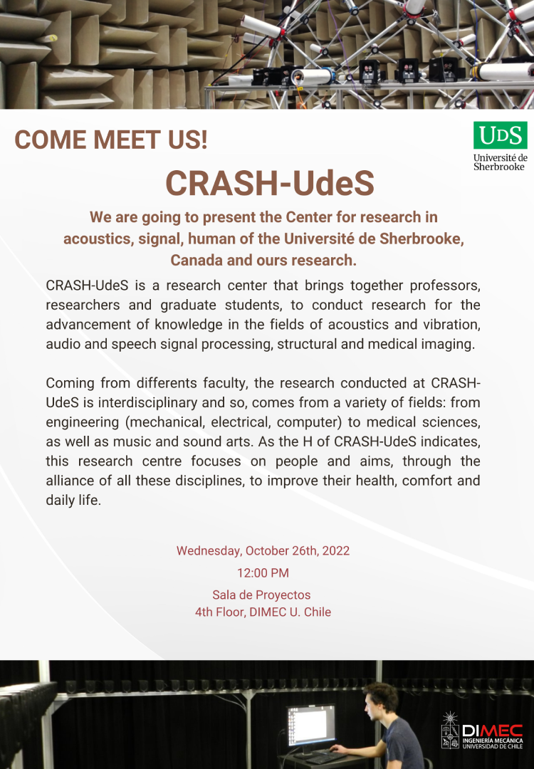 COME MEET US: CRASH-UdeS, Université de Sherbrooke| Wednesday, October 26th, 12:00 pm